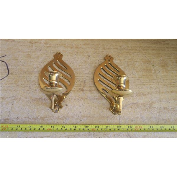 Matching Set of 2 Brass Candle Holders