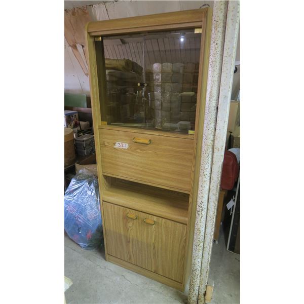 Dining Room Cabinet w/ Glass Door Display Case - 19x30x78H"