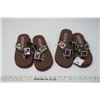 Image 1 : 2 Pairs - Hide n Soles Flip Flops - Size Medium