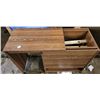 Image 2 : Brown Sliding Storage Desk, When Closed H-2ft 2" W-2ft 2 1/2" D-1ft 4", Open W-3ft 11"
