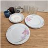 Image 1 : Lot of Assorted Cups, Glasses and Plates