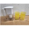 Image 1 : Filtered Drinking Pitcher & 4 Yellow Plastic Drinking Cups