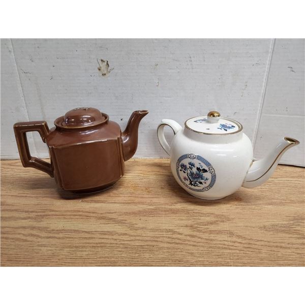 Set of 2 Vintage Tea Kettles, Ceramic