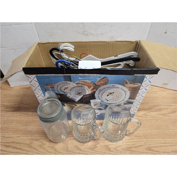 Lot of Assorted Coat Hangers, Beer Mugs, etc