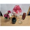 Image 1 : Lot of Assorted Vases and Unique Lamp