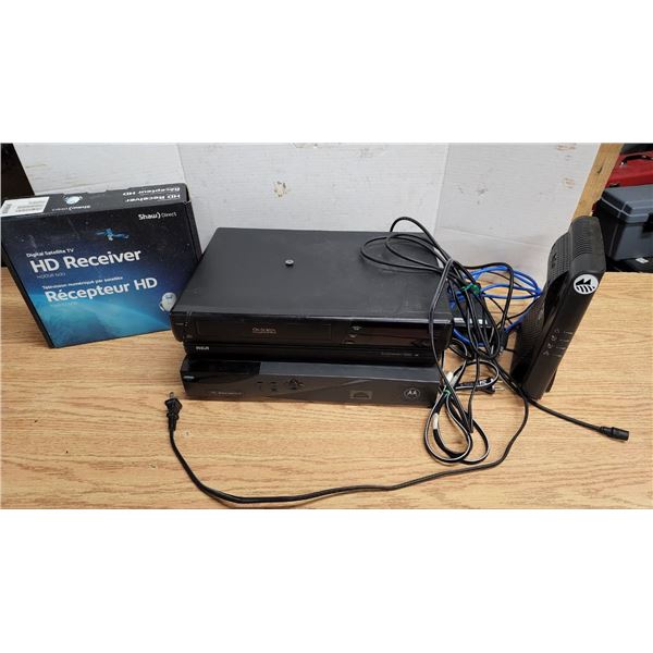 Lot of Assorted Shaw Recievers (405, 600), Xplornet Modem and VCR