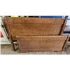 Image 1 : Solid Wood, Brown Twin Size Head/Foot Board Set. H-3ft 1" W-4ft 1/2" D-1 1/2" Foot Board H-1ft 9 1/2