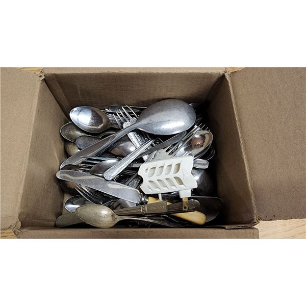 Box of Assorted Kitchen Eating Utensils