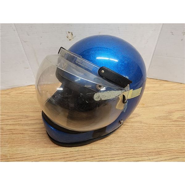 Vintage Blue Motorcycle/ATV Helmet