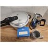 Image 2 : Lot of Assorted Kitchenware, Pressure Cooker, Kettle and New Beer Stein