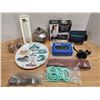 Image 1 : Lot of Assorted Household Items, Portable Cassette Player New, Decorative Plate, and Misc