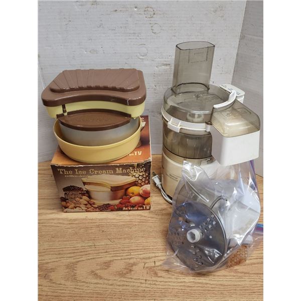 Vintage Electronics, "Black & Decker" Food Processor, "Ronco" Cordless Ice Cream Machine