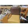 Image 4 : small brown & cream kids chair with chrome arm rest