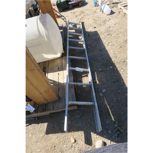 9 rung alum ladder slight damage on top.
