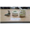 Image 1 : Decorative cream &sugar set with flowers. Ceramic bird.