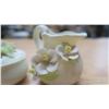Image 2 : Decorative cream &sugar set with flowers. Ceramic bird.