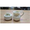 Image 9 : Decorative cream &sugar set with flowers. Ceramic bird.