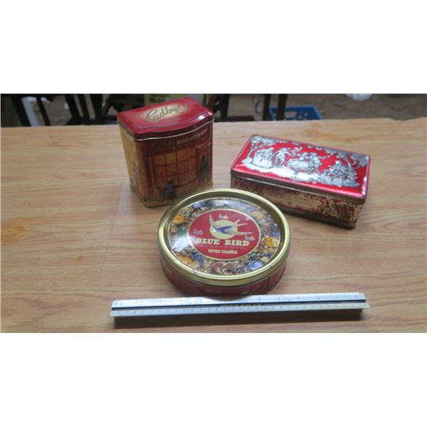 3 tins, Decorative biscuit tins