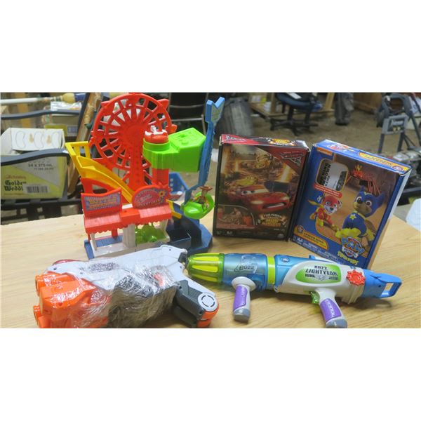 kids toy bag, misc toys & items.