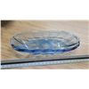 Image 5 : Old deco dish "PAREEK". Blue crystal glass dish