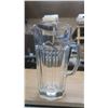 Image 7 : 2- pitchers.  1-black ceramic,  large glass pitcher.