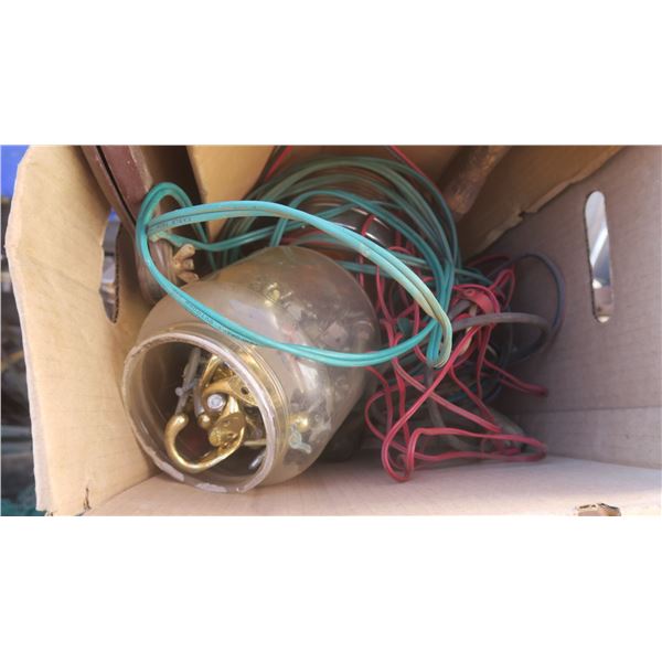 box of misc,tools , hangers ,cords