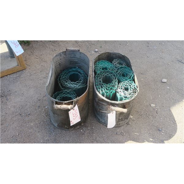 2- metal wash tubs with plastic trim