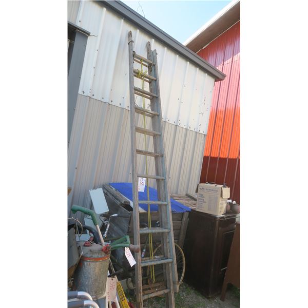 30 ft , wood 3 stage ladder