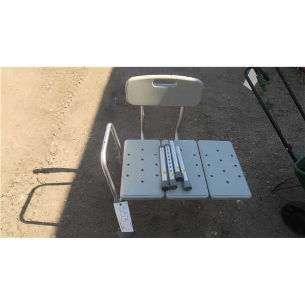 Grey shower seat with extra legs