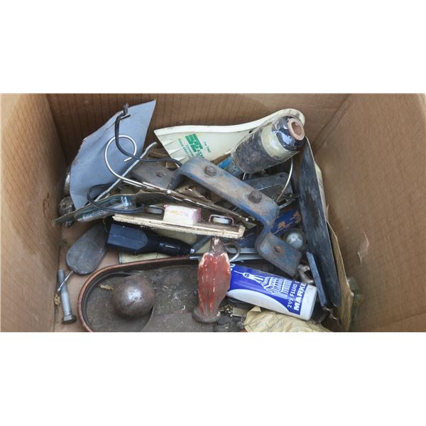 small box of misc tools, other items.