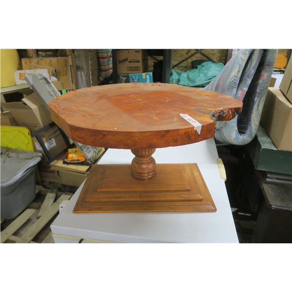 Wood Table w/ Raw Wood Top - 17 Tall x 29 Across