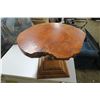 Image 3 : Wood Table w/ Raw Wood Top - 17 Tall x 29 Across