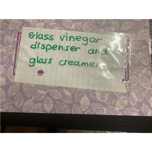 Glass Vinegar dispenser and glass creamer
