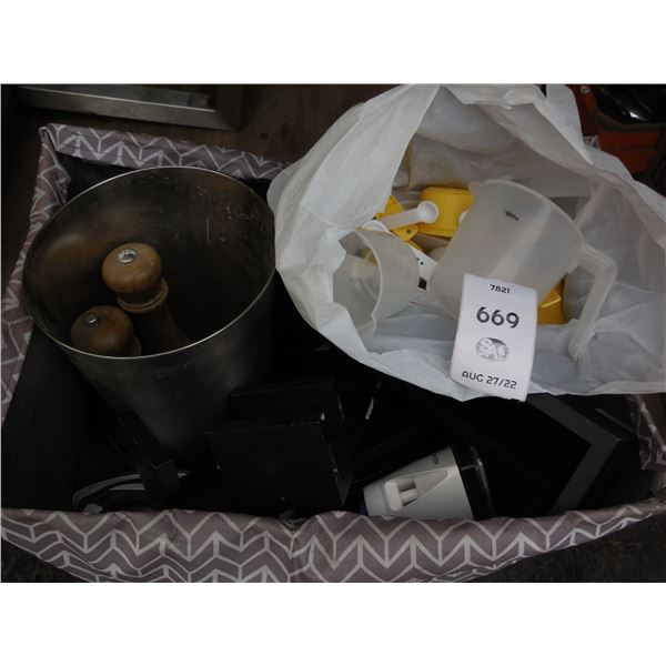 Roaster, iron and assorted household items