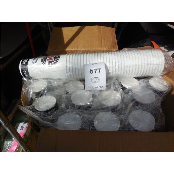 Large box of 20oz paper coffee cups and large box of lids