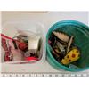 Image 1 : 2 Containers filled with assorted Fishing hooks, lures, etc.