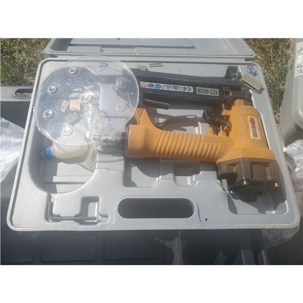 brad nailer & misc router bits in wooden case