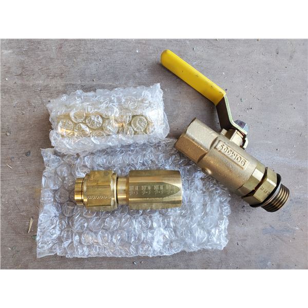 3/4" brass fittings, shut off valve