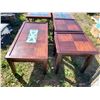 Image 4 : wooden coffee table + 2 end tables (some damage)