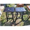 Image 2 : 2 brown wooden stools