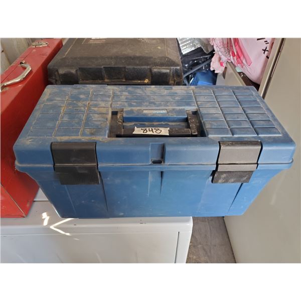 blue plastic toolbox