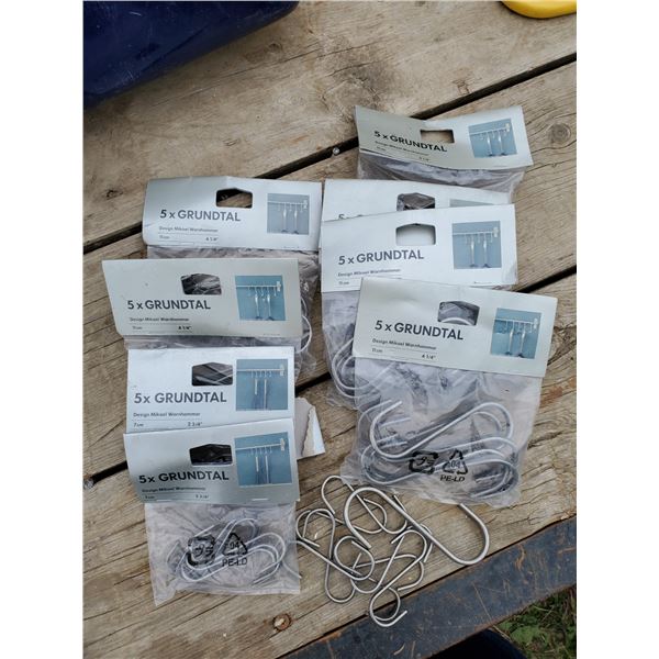 pail w/ new hooks from IKEA