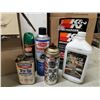 Image 1 : Lot of Oils and Box of Oil Filter wrenches, etc.