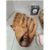 Image 2 : Lot of Baseball Gloves, Baseballs and Helmet