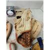 Image 3 : Lot of Baseball Gloves, Baseballs and Helmet