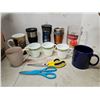 Image 1 : Set of Assorted Travel Mugs, Coffee Mugs, and Scissors