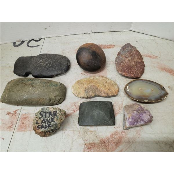 Assorted Vintage Tool Rocks, Gemstone Geodes, Gold/Pyrite