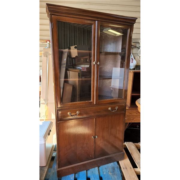 Wooden China Cabinet, Top Glass doors  H- 5ft 5" W-2ft 2" D-1ft 8"