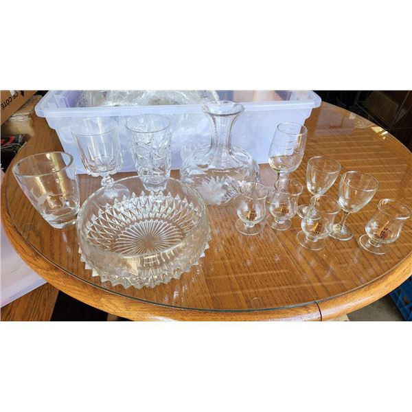 Huge Lot of Crystal Wine glasses and assorted Glassware