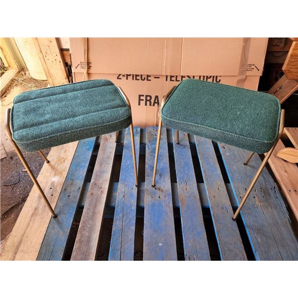 Set of 2, Green Stool Seats H-1ft 5 1/2"